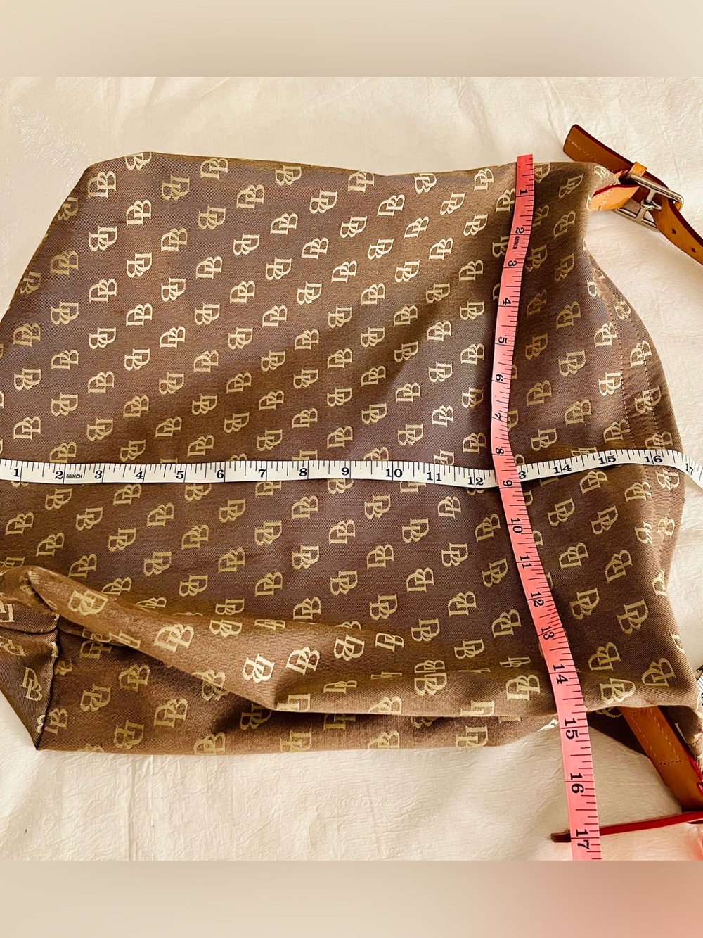 Vintage DOONEY AND BOURKE Monogram DB Canvas Shoulder Handbag Tote - Picture 14 of 15